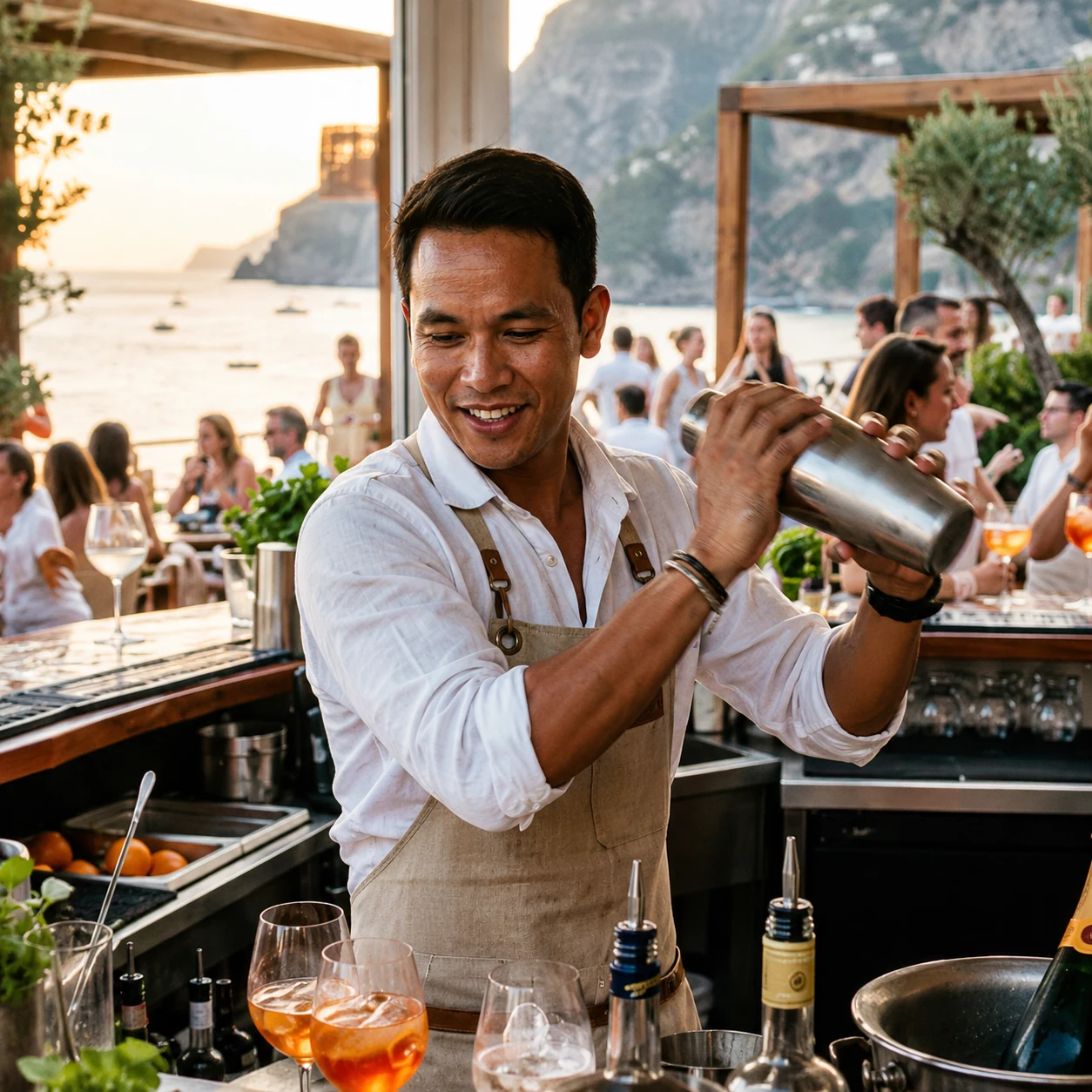 Brio Bartender at Sunset